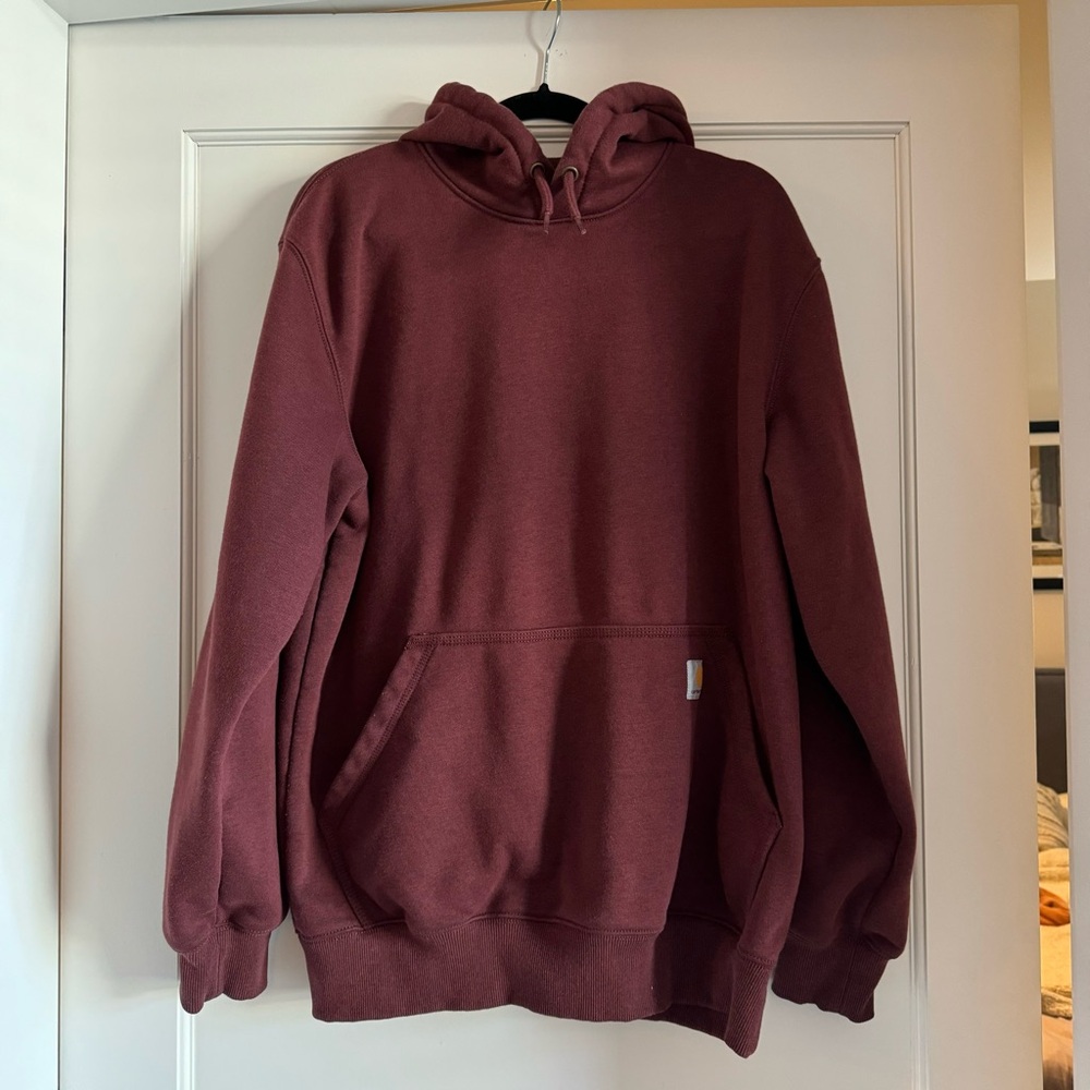 Carhartt Maroon Rain Defender Sweatshirt Hoodie - Medium